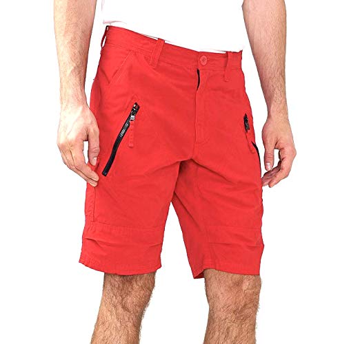 Armani Exchange AIX Utility Zip Shorts, Red, Size 36
