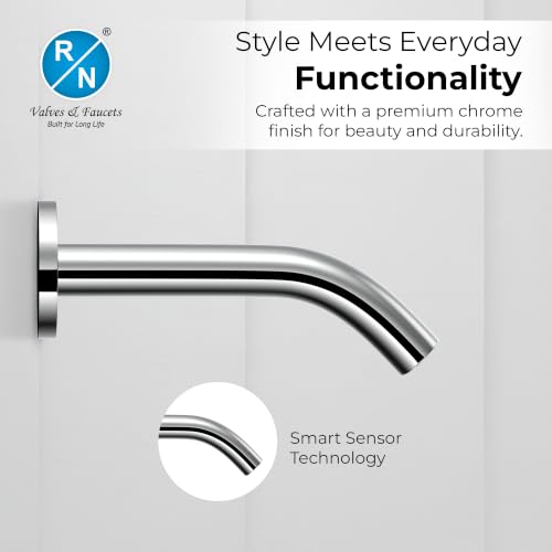 Image of RN Automatic Touchless Sensor Faucet for Wash Basin, Motion Sensor Bathroom Sink Tap, Hands-Free Smart Faucet with Chrome Finish, Water Saving Kitchen & Bath Fixture (Swan Neck.4)