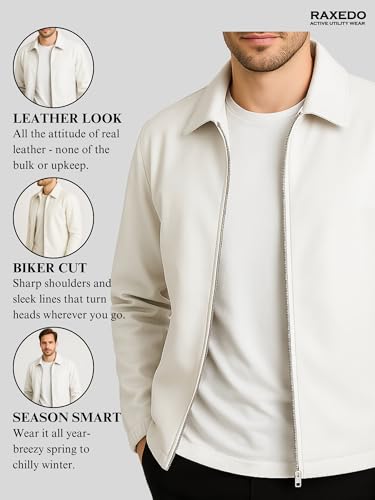 Image of Brown Faux Leather Jacket For Men - Lightweight Stylish Travel Outerwear For Bikers | Leather Jacket For Man - Stylish Lightweight Travel-ready Jacket