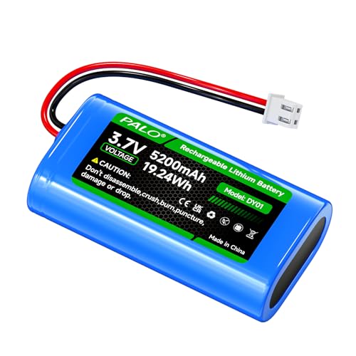 Mspalocell 5200mAh 3.7v Lithium ion Battery with JST-PH JST 2.54/2P Plug(Not JST-PH 2.0 2-Pin) Rechargeable Battery Pack Lithium 3.7 Volt Batteries for RC Toys, Lighting,DIY Equipment(1S2P)