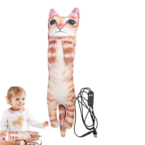 Almohadilla de calentamiento menstrual del gato, almohadilla de calentamiento de animales para calambres - Almohada suave y linda gatito suave y suave,Cojín termal de gatito para muñeca térmica de luj