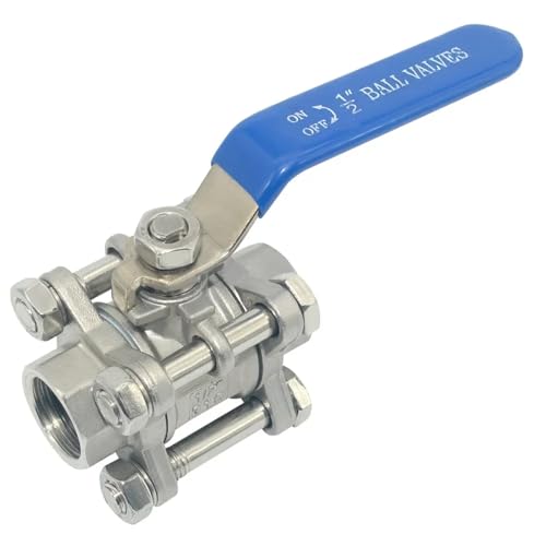 Válvula de bola de acero inoxidable 304 de tres piezas con rosca de 1/2" 5