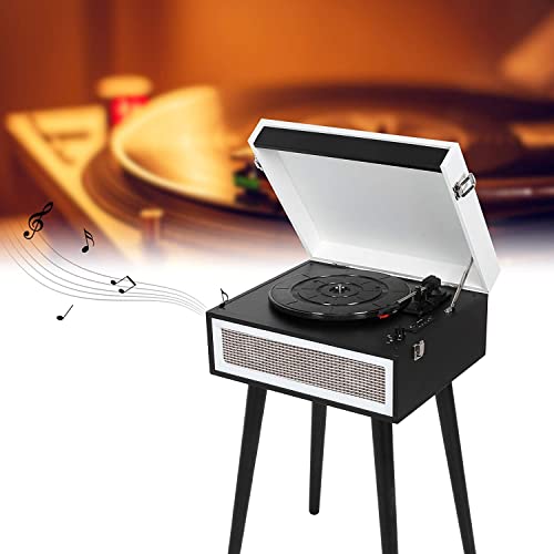 Bluetooth Record Player Retro Turntable avec des haut-parleurs intégrés et des jambes amovibles (noir et blanc) - Les Beatles, Paul McCartney, John Lennon, RIngo Starr, George Harrison Bluetooth Record Player Retro Turntable avec des haut-parleurs intégrés et des jambes amovibles (noir et blanc) – Image 4