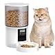 Futterautomat Katze Katzenfutter Automat mit Timer: Futternapf mit Automatic Futterautomat 4L - 10s-Ruf zum Essen - Trockenfutter Futterspender Automatisch für Katze und Hund Weiß