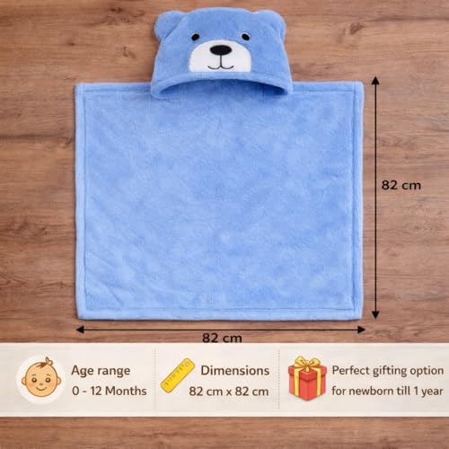 Image of First Kick Baby Blanket Newborn Combo Gift Pack of Swaddle Wrapper & Baby Bath Towel, 0-9 Months, Length 68 cm x Width 68 cm, Pack of 2 Pcs.