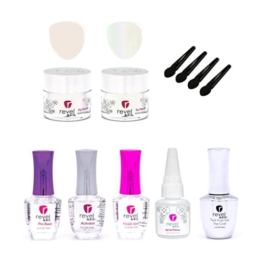 Revel Nail Starter Dip Powder Kit - Chrome Dip Powder Nail Kit, Manicure Set with Dip Nail Powder and Dip Powder Liquid Set
