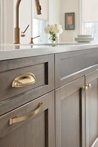 Image of Amerock | Cabinet Pull | Champagne Bronze | 6-5 /16 in (160 mm) Center-to-Center Drawer Pull | Candler | Kitchen and Bath Hardware | Furniture Hardware