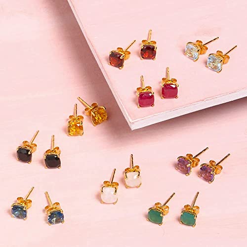 Yotreasure 1.60 Ct. T.w. Purple Amethyst Cushion Cut Earrings 10Kt Yellow Gold Stud Jewelry #TOP4