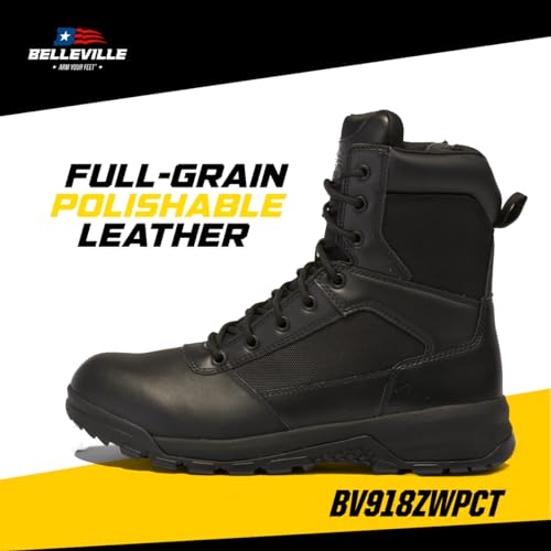 Belleville Spear Point Waterproof Composite Toe Tactical Boots for Men - Black Military Boots for Police, EMS & Security Personnel - Zone Traction Outsole3