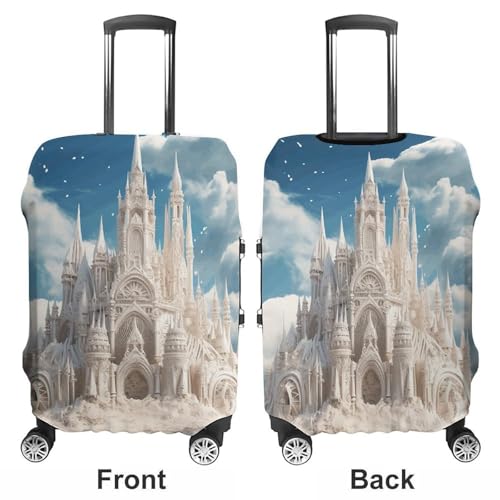 Travel Luggage Cover Elastic Suitcase Protector Anti-Scratch Washable Building A Sandcastle Luggage Sleeve Tsa Approved Carry on Covers Baggage Cover Fits 18-32 Inch Luggages3