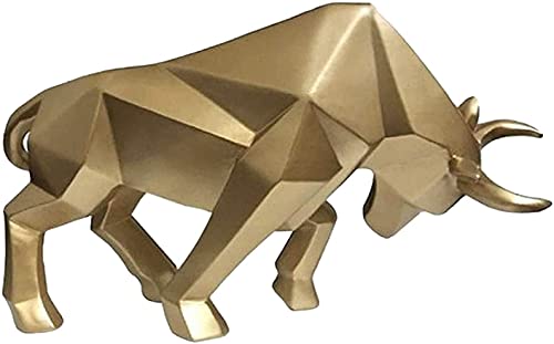 Figura de Toro de Resina Decorativa Dorada