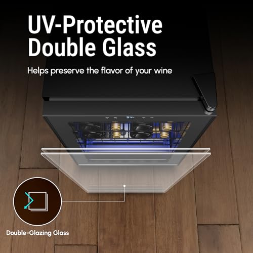 Image of Yeego 20 Bottle Wine Fridge, Compressor Wine Cooler Refrigerator, 38-65℉ Freestanding Wine Cellar with Digital Temperature Control & Double-layer Glass Door & Soft LED for Home, Office, Bar
