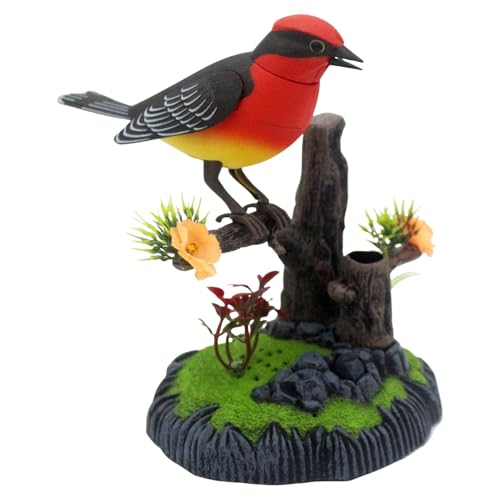 Genérico Electronic Chirping Bird Decoration - 15,2 cm réaliste simulation Pet Bird with Sound for Desk Pen Holder Display, Mignon Ornement for School...