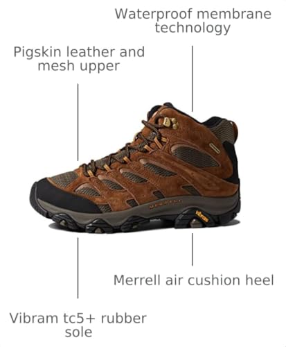 Image of Merrell Men's Moab 3 Mid Waterproof Hiking Boots