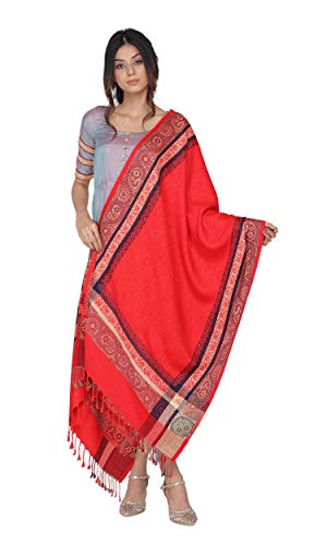 Image of KRITI Paisley Design Woollen Beige Color Shawl For Women