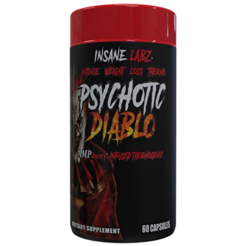 Insane Labz Psychotic Diablo Thermogenic Fat Burner For Men And Women With Grains Of Paradise Theobromine Dandelion Root Extract Fueled By Ampiberry, Appetite Suppressant - 60 Servings #TOP9