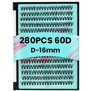 AMZGIRL LASH Clusters Kit 320Pcs, DIY Individual Extensions with Lash Bond and Seal, Remover For False Eyelashes, Applicator Tool Kit At Home(3040D,D-Mix9-16mm, Black
