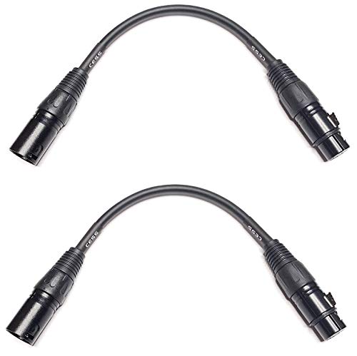 Cess-008 Xlr3M To Xlr5F Dmx512 Adapter Cable - 3 Pin Male Xlr To 5 Pin Female Xlr Dmx Turnaround, 6 Inches - 2 Pack #TOP1