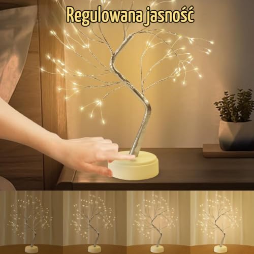 vsshe Led Light Tree, choinka ze srebrnymi gałęziami i 180 ciepłymi żarówkami i 8 trybami oświetlenia na domowe przyjęcie, wesele, Wielkanoc, dekoracja świąteczna (pilot zdalnego sterowania)