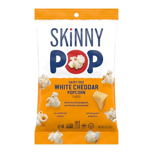 SkinnyPop Popcorn, White Cheddar, Whole Grain, Dairy-Free Snack, 1oz Bags (12ct) - Thumbnail 6
