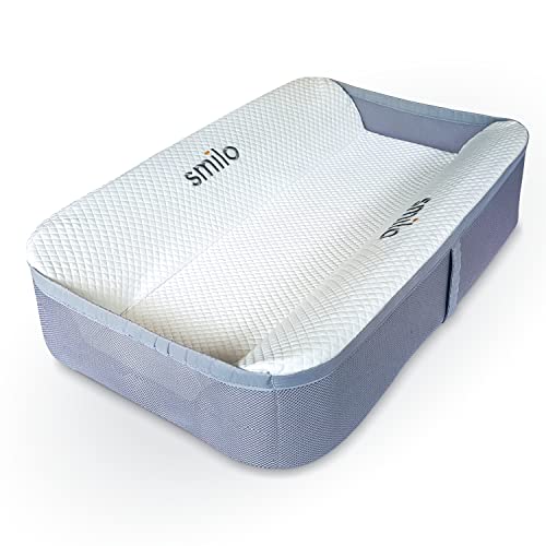 Smilo Luxury Baby Lounger with Air Tunnel System and Breathable Material - 100% Cotton Removable Cover for Easy Cleaning - for Newborn & Babies up to 6 Months - Assembled in The USA