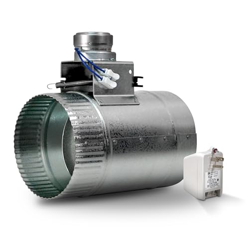 Suncourt ZoneMaster 5-Inch Normally Open Motorized Damper — Power Close/Spring Open 24V Vent Damper, Transformer Included (ZO205)