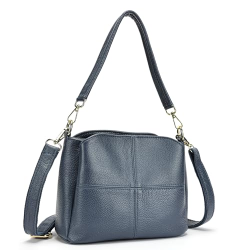 Image of Genuine Leather Women Shoulder Bag Small Crossbody Bags Purse Mini Casual Hobo Lady Handbags and Purses Messenger Satchel