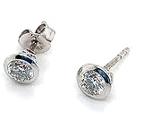  Diamant-Ohrringe, 18 Karat Weißgold, 0,54 Karat Gesamtgewicht, Farbe H, Reinheit SI2, IGI Zertifikat