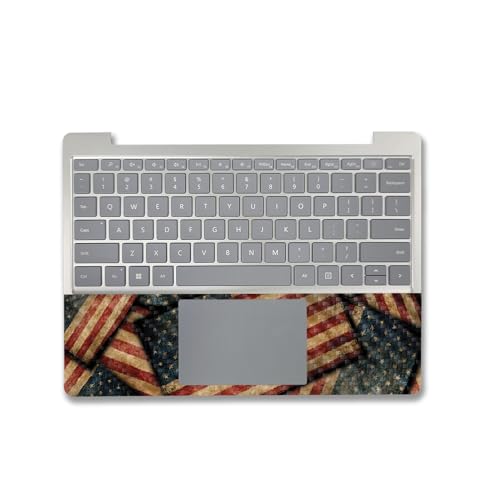 Image of MightySkins Carbon Fiber Skin Compatible With Microsoft Surface Laptop Go 3 (2023) Full Wrap Kit - Vintage American | Protective, Durable Textured Carbon Fiber Finish | Easy To Apply | Made in the USA