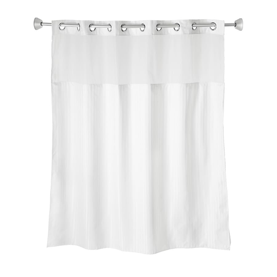 Rideau de douche à chevrons 180x195 cm avec doublure clipsable