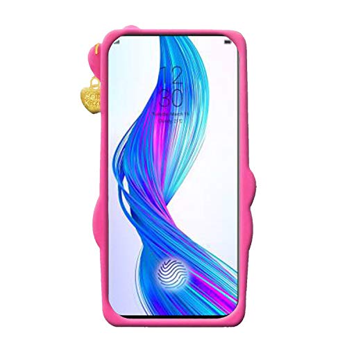 Image of Unirock Hello Kitty Back Case Cover for Realme X| 3D Cute Hello Kitty Case |Soft Silicone Rubber Back Cover with Pendant Kitty Cover for Realme X (Pink)