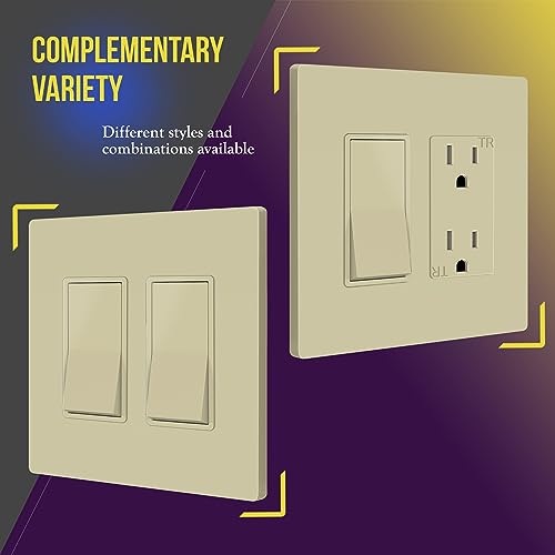 image for ENERLITES Screwless Decorator Wall Plates Child Safe Outlet Covers, Gl