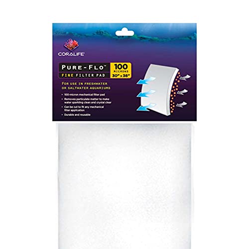 Coralife Pure-Flo Fine Filter Pads 100Mc 36 X 30 Inches #TOP22