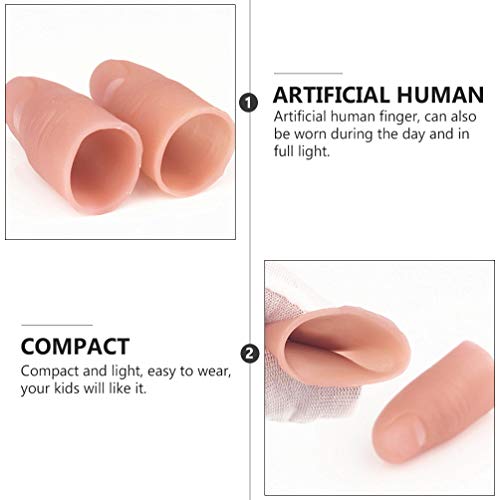 Toyvian 10 peças de capa de dedo, ponta de polegar falsa, brinquedo de brincadeira para proteger as