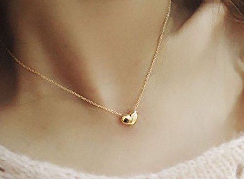 2019 Valentine's Day Necklace Women Gold Heart Bib Statement Chain Pendant Necklace Jewelry (Gold) #TOP1