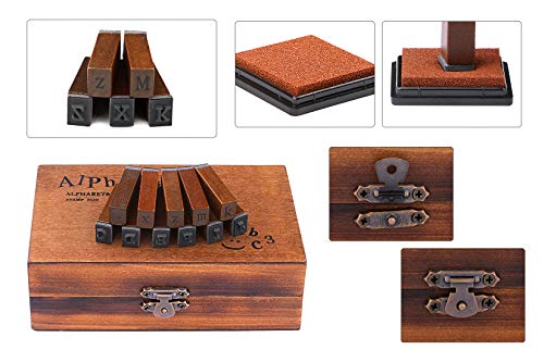 Dedoot Vintage Alphabet Stamps Set With Ink Pad 20 Colors, 70Pcs Vintage Wooden Rubber Letter Number And Symbol Stamp And 20 Colors Stamp Ink Pad For Card Making Diy Crafting Scrapbooking #TOP2
