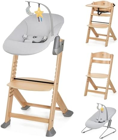 Kinderkraft ENOCK Trona bebé de Madera + Hamaca Bebé CALMEE, port...