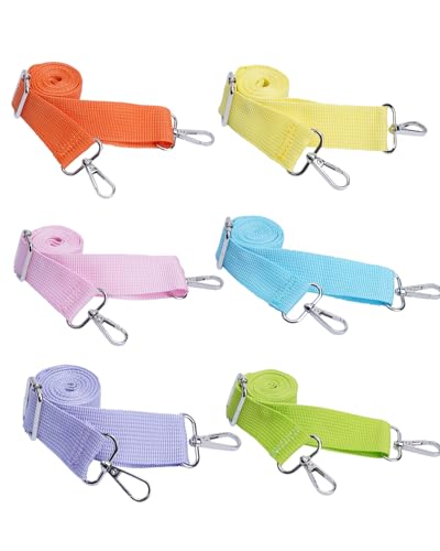 eZAKKA Purse Straps Replacement Crossbody, Wide Purse Strap Crossbody Shoulder Straps Adjustable for Canvas Bag Crossbody Handbag, 6Pcs, Multi-Color