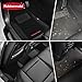Rubbermaid Car Mats, Carpeted Floor Car Mat with Faux Leather & Built-in Heel Pad, Two-Tone Car Rug Floor Mats, Stylish Carpeted Floor Mats for Cars, Trucks & SUVs Black Color