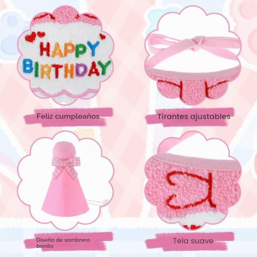 Miniatura 5 de Amaxiu Juego De Gorro De Cumpleaños Para Perros Y Gatos Pequeños, Linda Mascota De Cumpleaños, Bandana, Accesorios Para Fiestas, Cachorros, Decoraciones De Cumpleaños, Bordadas Para Niñas, Niños