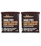 Castle Kitchen Sugar Free Classic Caramel Premium Dark Hot Chocolate Mix 2 Pack (8 oz each) - Vegan, Dairy Free, Plant Based - Keto & Diabetic - Sweetened with Monkfruit - Mix Milk Substitute