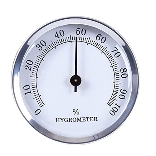 vsilay Higrómetro redondo analógico higrómetro para humidificador de cigarros, preciso y fiable para caja pequeña redonda precisa higrómetro de cigarros