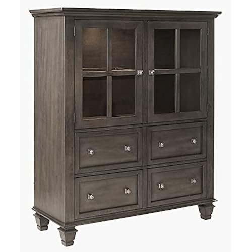 Sunset Trading Shades of Gray China Cabinet, Weathered Grey