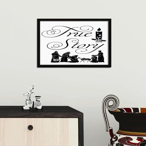 Crèche de Noël murale rétro en bois pour salon et maison rustique