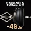 UGREEN Casque Bluetooth sans Fil Sport Studio Pro ANC Réduction Active du Bruit Adaptative Hybride Hi Res Audio LDAC Casque Musique BT 6.0 Audio Spatial Personnalisé 8 EQ App 120H avec Micro Noir