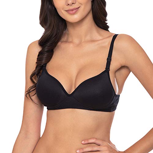 Image of Komli - Heavily Padded Push-Up Bra - Cotton Rich - Balconette - 3 /4th Coverage, Seamless, Wireless, Multiway Straps - T-Shirt Bra