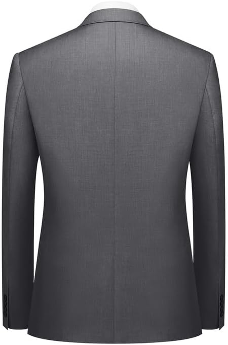 Cooper & Nelson Men's Suit Slim Fit, 3 Piece Suits for Men, One Button Solid Jacket Vest Pants with Tie, Tuxedo Set - Image 7