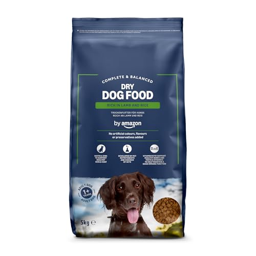 by Amazon - Alimento secco completo per cani adulti ricco di agnello e riso, 1 confezione da 5 kg