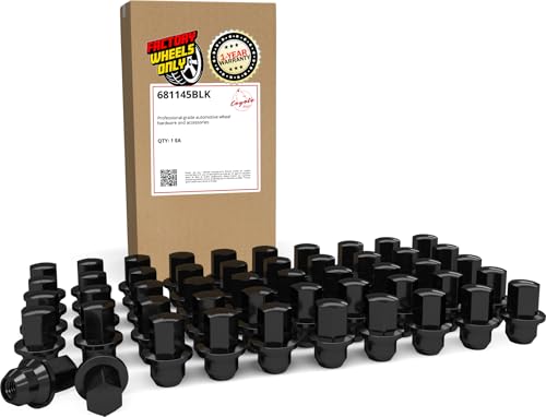 Image of Wheel Accessories Parts 30 Pcs M12x1.5 12x1.5 Thread OEM Style Lug Nuts 1.66 inch Long Black 3 /4 inch 19mm Hex Fits Chrysler Grand Caravan Pacifica Town & Country ｜ 6504672 ｜ 611-181 ｜ 6504596