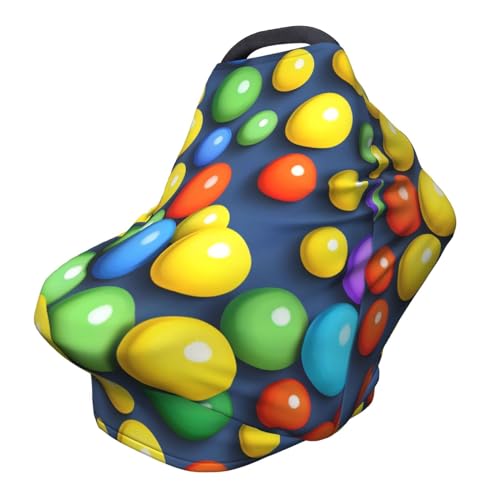 XZDHYZ Colorful balls Versatile full-print Stroller Chair Cover/Nursing Cover, specially designed for your baby, Black